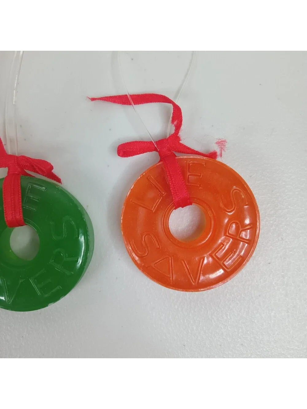 VTG 1988 Nabisco Life Savers Candy Green Red Orange Christmas Ornament of 18 Lot